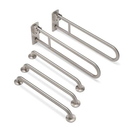 Classic Disabled Shower Grab Rail Kit Brushed Nickel