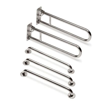 Classic Disabled Shower Grab Rail Kit - Polished Nickel