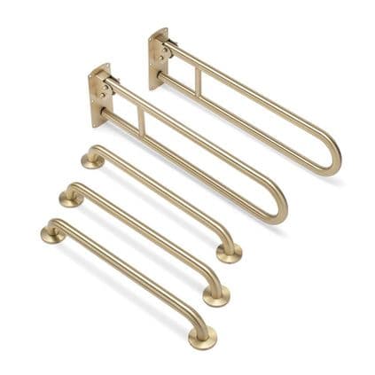 Classic Disabled Shower Grab Rail Kit Satin Brass