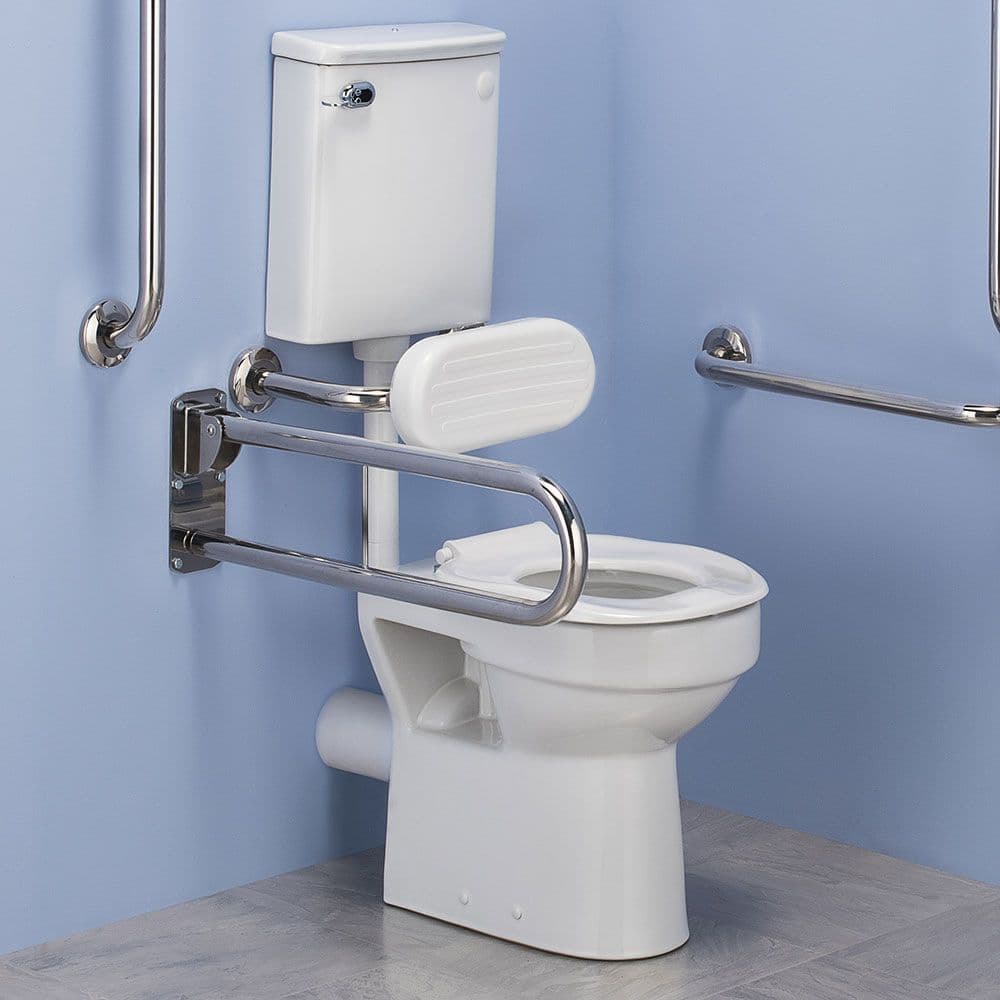 Commercial Low Level Disabled Doc M Toilet Pack - Polished Stainless Steel