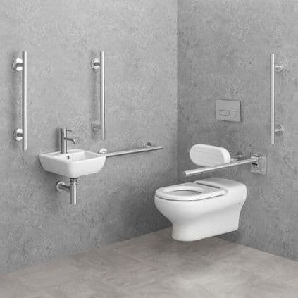 Contemporary Wall-Hung Doc M Disabled Toilet Pack