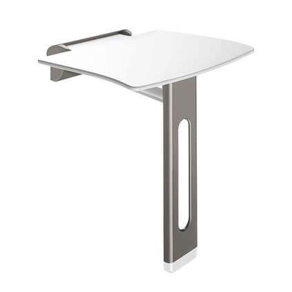 Delabie 511930 Be-Line Wall-Mounted Removable Shower Seat with Leg