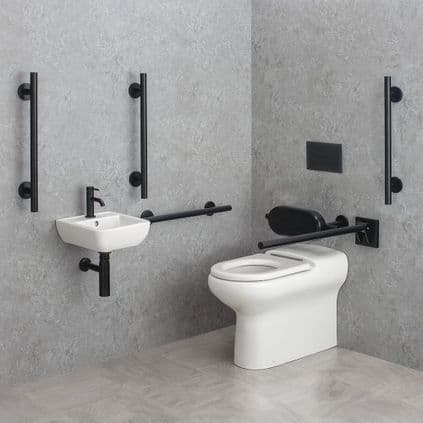 Deluxe (Modern) Back to Wall Doc M Disabled Toilet Pack