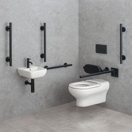Deluxe (Modern) Wall-Hung Doc M Disabled Toilet Pack