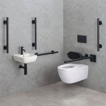 Deluxe (Modern) Wall-Hung Doc M Disabled Toilet Pack