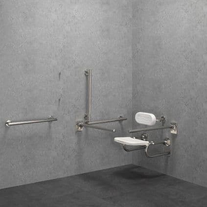 Designer Doc M Disabled Changing Room Pack - Polished Stainless Steel