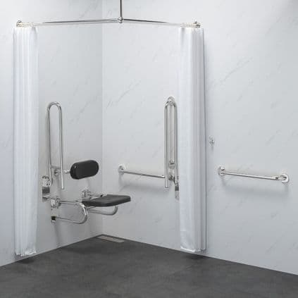 DTUK7021 CLASSIC DOC M / DDA DISABLED SHOWER PACK & CURTAINS - BLACK