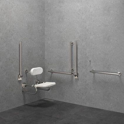 DTUK7028 Modern DOC M / DDA Disabled Shower Pack - White