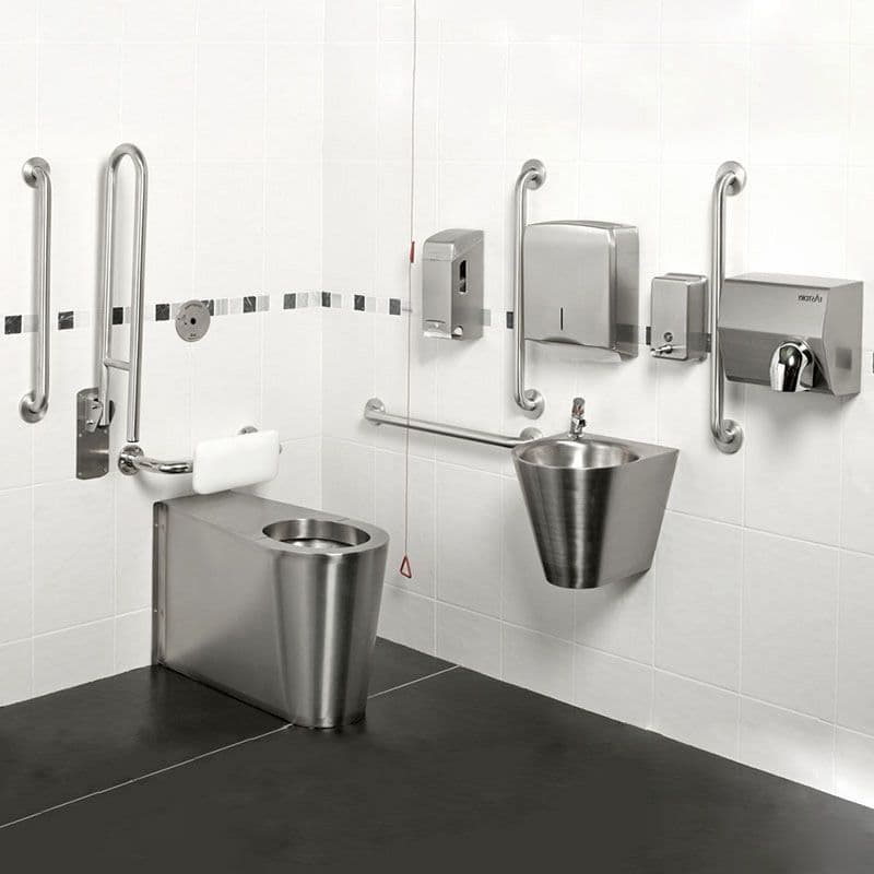 DTUK1630 Armourlight Vandal-Resistant Back to Wall Doc M Disabled Toilet Pack - DTUK101, DTUK102