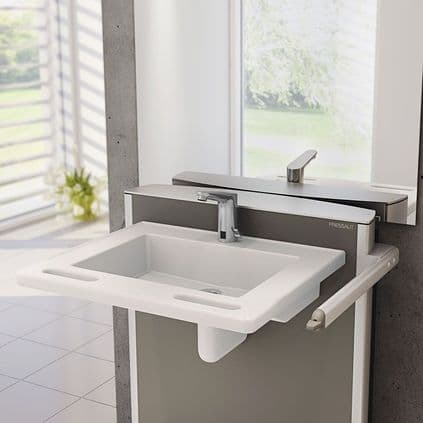 Pressalit MATRIX SMALL Electrically Height-Adjustable Wash Basin - Lever Control