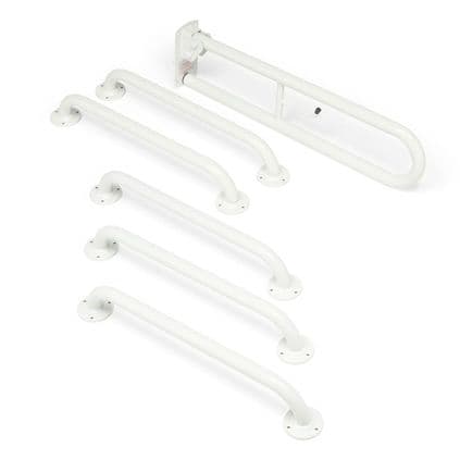 WHITE GRAB RAILS AND SUPPORT ARMS