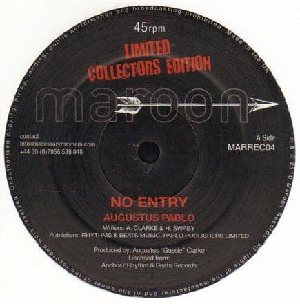 Augustus Pablo - No Entry / No Exit (dub) (Maroon) UK 12