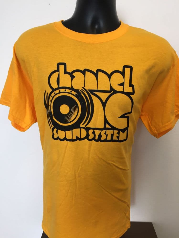 Channel One T-Shirt Original Logo - Gildan Cotton Gold/Black Print ...