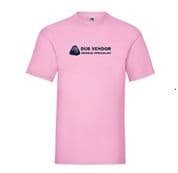 Dub Vendor Reggae Specialist Relaxed T-Shirt - Long Logo - Pink  / Navy in Various Sizes