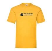 Dub Vendor Reggae Specialist T-Shirt - Long Logo - Yellow / Navy in Various Sizes