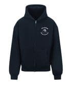 Dub Vendor Zip Up Hooded Sweatshirt - Navy / White Logo (Various Sizes)