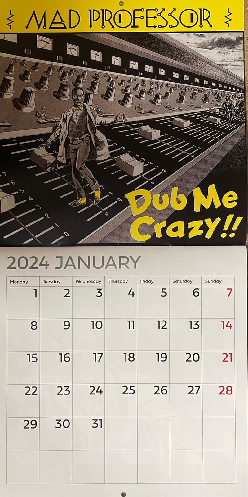 Mad Professor Dub Me Crazy 2024 Calendar