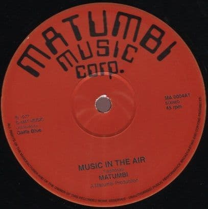 Matumbi - Music In The Air / Guide Us Matumbi 12