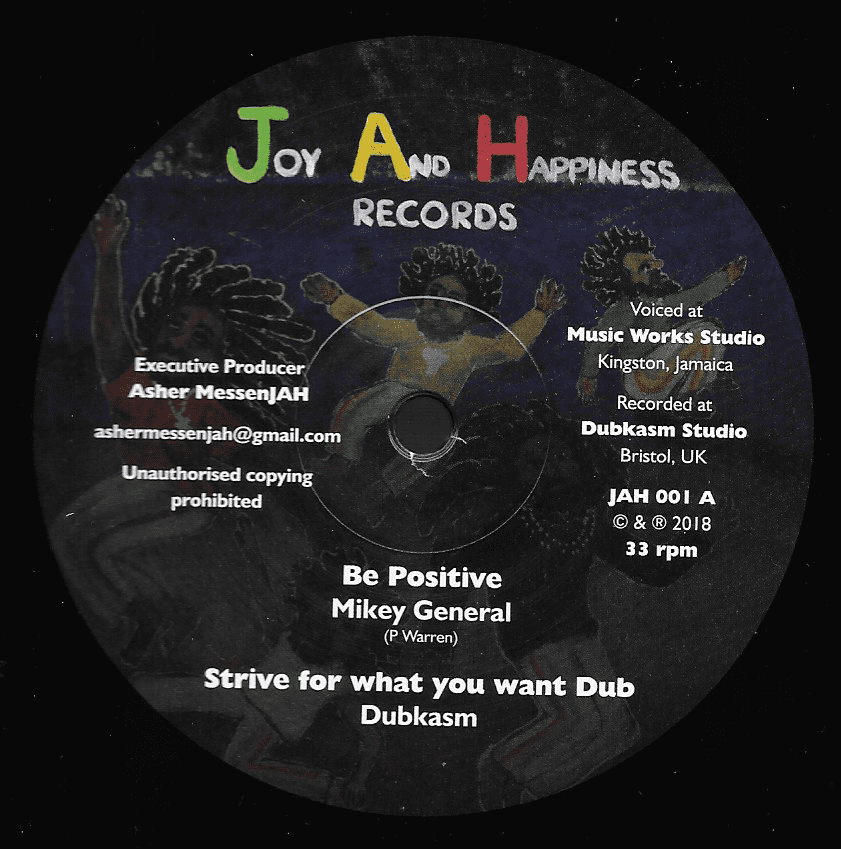 英12” Mikey General / Luciano / Dubk Be Positive / Hearer Of Prayer JAH001 Joy And Happiness Re /00250 Mikey General - Be Positive / Dub / Luciano - Hearer of Prayer