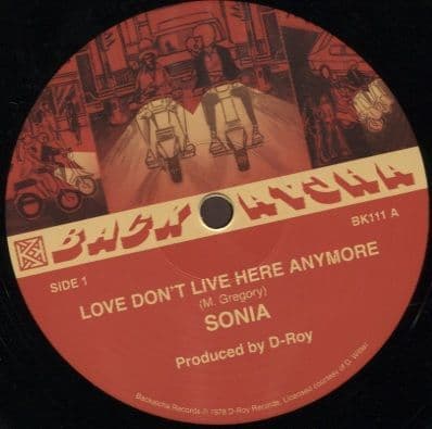 Sonia -  Love Don't Live Here Anymore / Used to Be My Dread (Backatcha Records) 12