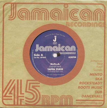 Tappa  Zukie - M.P.L.A. / version (Jamaican Recordings) UK 7