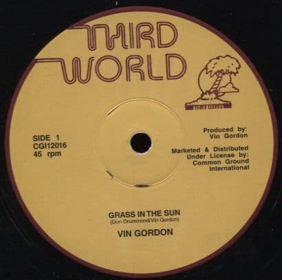 英12” Vin Gordon Grass In The Sun / Split Second TWDIS17 THIRD WORLD /00250 Vin Gordon - Grass In The Sun / Split Second Third World / Common