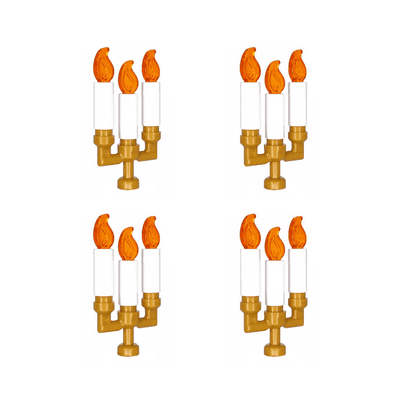 LEGO® 12 Candles (37762) 12 Flames (37775) 4 Candlestick/Candelabra (73117) Halloween Christmas