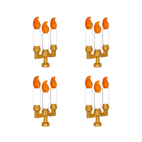 LEGO® 12 Candles (37762) 12 Flames (37775) 4 Candlestick/Candelabra (73117) Halloween Christmas