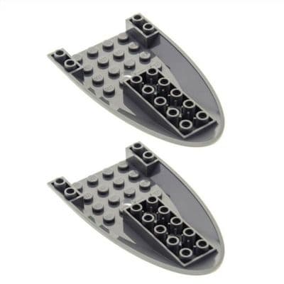 LEGO® 2x Aircraft Fuselage Boat Train Bottom 6x10 87611 Dark Bluish Grey Gray