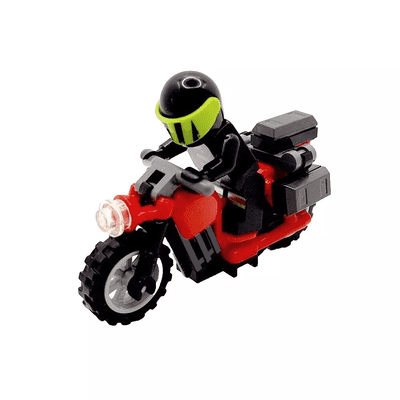 LEGO® Biker Motorcycle Cake Topper Decoration Motorbike Bike & Storage Box Panniers & Minifigure