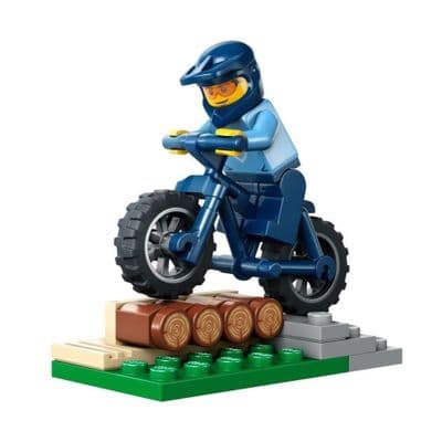 LEGO® BMX Gift Mountain Dirt Bike Bicycle & Minifigure With Log Ramp Sports Dad Fathers Day Idea