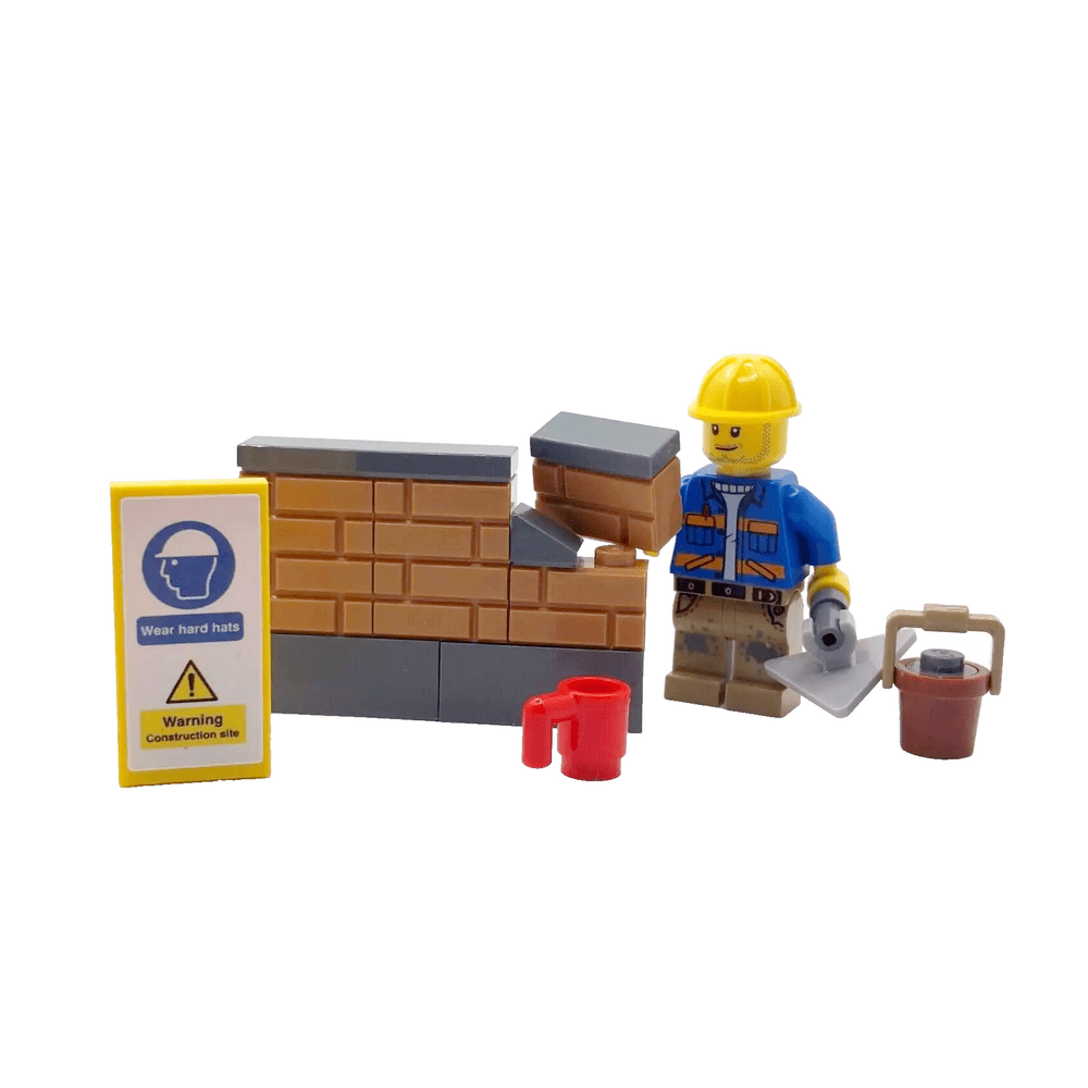 LEGO Builder Cake Topper Decoration Bricklayer Construction Worker Brickie