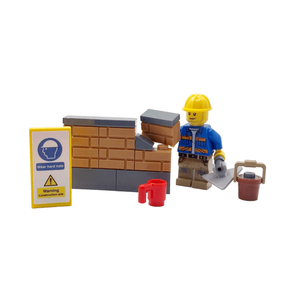 LEGO Builder Gift Bricklayer Construction Worker Minifigure Brickie ...