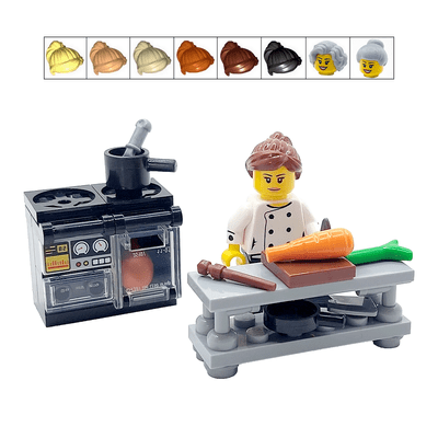 LEGO® Chef Cook Female Cake Topper Decoration Minifigure Kitchen Oven Food 2