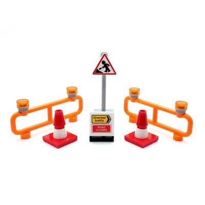 LEGO® City Road Highway Construction Signs With Barriers And Traffic Cones