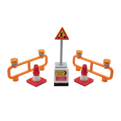 LEGO® City Road Highway Construction Signs With Barriers & Traffic Cones