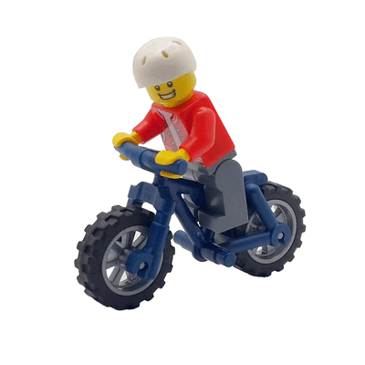 LEGO® Cyclist Gift Mountain Bike BMX Bicycle & Man Male Minifigure & Helmet Fathers Day Idea