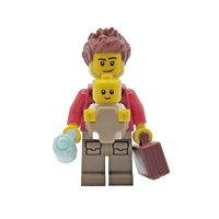 LEGO® Dad & Baby Cake Topper Decoration Made With LEGO® Bricks Father + Carrier & Bottle Shower