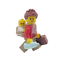 LEGO® Dad & Baby Cake Topper Decoration Made With LEGO® Bricks Father + Carrier & Bottle Shower