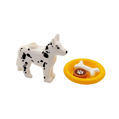 LEGO® Dog With Food Dalmatian Animal Pet Pooch Minifigure Town City 92586pb03