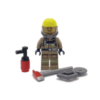 LEGO® Fire Fighter Cake Topper Decoration Female Firewoman & Accessories