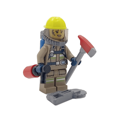 LEGO® Fire Fighter Cake Topper Decoration Female Firewoman & Accessories