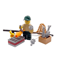 LEGO® Fisherman Angler Cake Topper Decoration Male & Fishing Rod BBQ Net