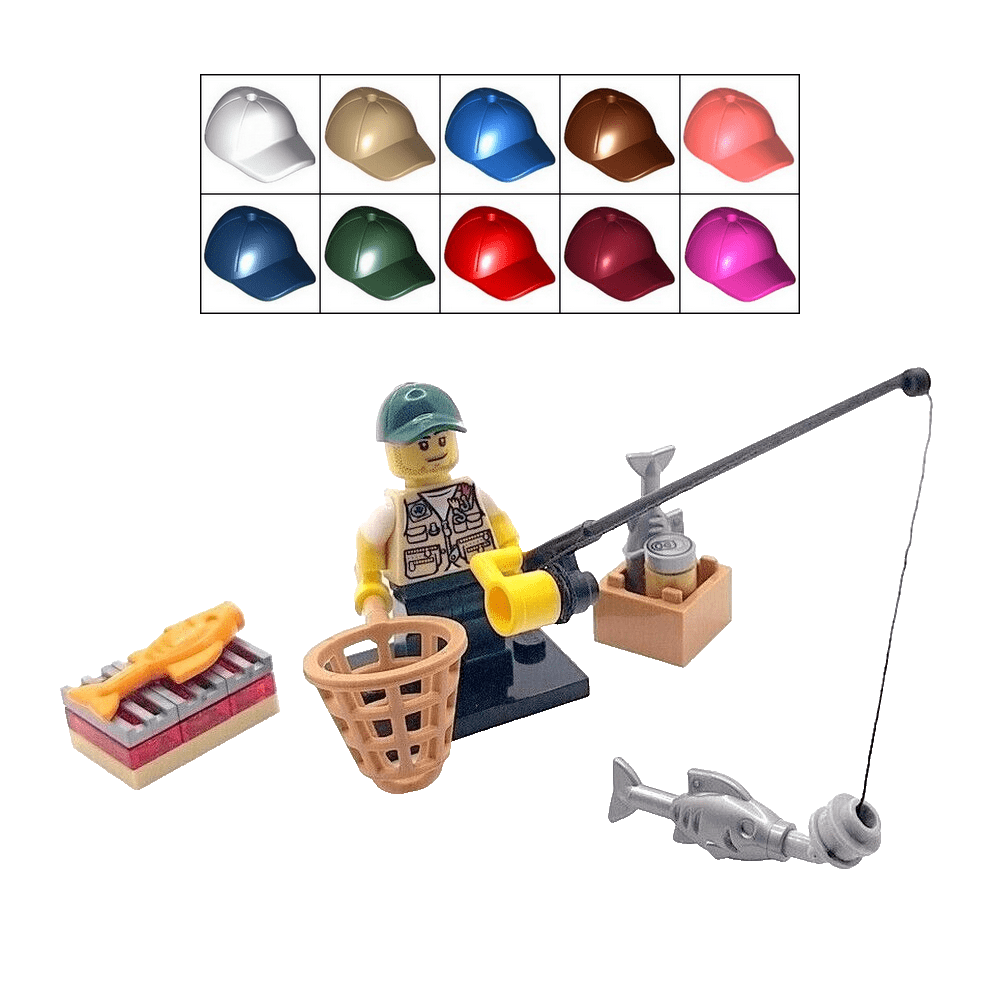 LEGO Fishing Angling Gift Fisherman Angler Male Minifigure & Rod BBQ ...