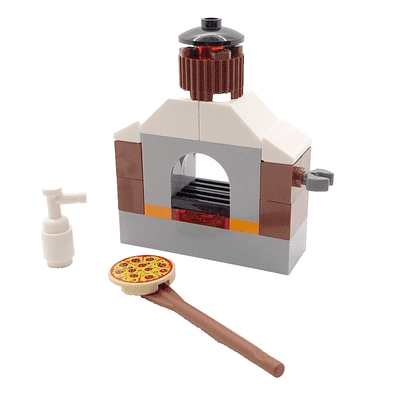 LEGO® Garden Pizza Oven & Peel Paddle & Mayo Minifigure Scale Furniture Diner Cafe Gift
