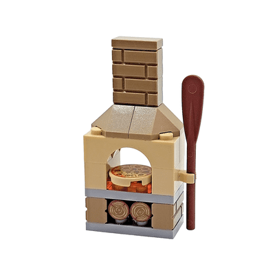 LEGO® Garden Pizza Oven & Peel Paddle Minifigure Scale Furniture Diner Cafe Gift