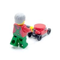 LEGO® Gardener Cake Topper Decoration Man Mowing Grass Lawn Mower & Male
