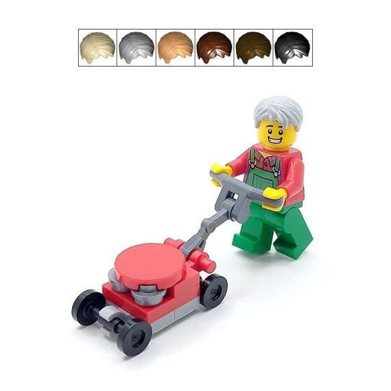 LEGO® Gardening Gift Man Mowing Grass Lawn Mower & Male Gardener Minifigure Dad Fathers Day