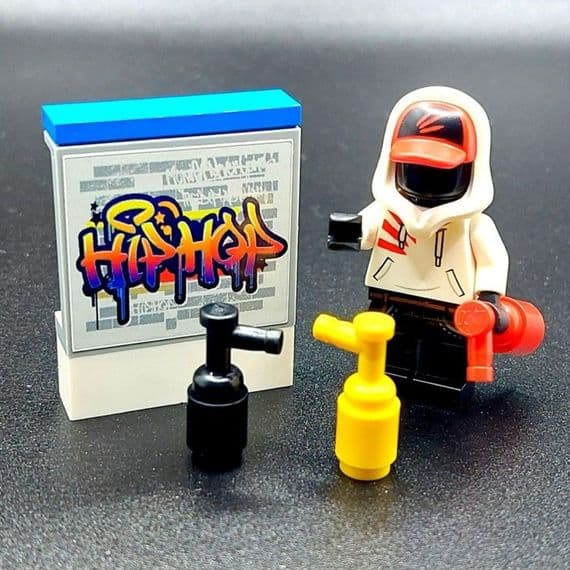 LEGO® Graffiti Artist Gift Mysterious Hooded Masked Urban Street Art Minifigure Banksy Fathers Day