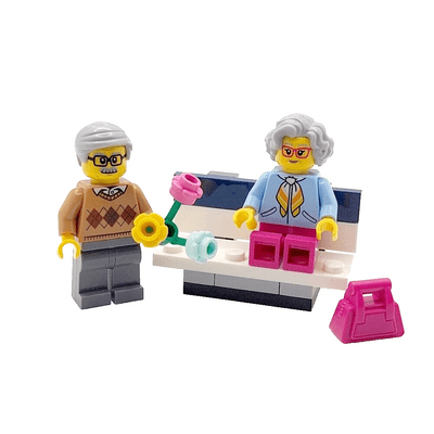 LEGO® Grandparents Gift & Park Bench Grandma Grandpa Minifigures Grandparents Day Idea